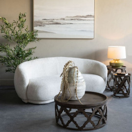 Waverley Curved Mini Sofa – Cream
